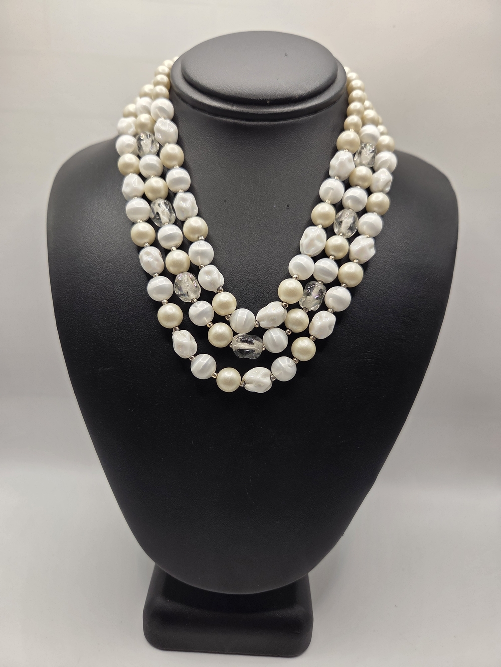 1504. Vintage Japan Lucite Multi Strand Necklace